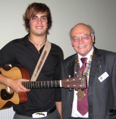 Musician Matthew Hodges with President David Pickover at a club guest night on 11th September 2008